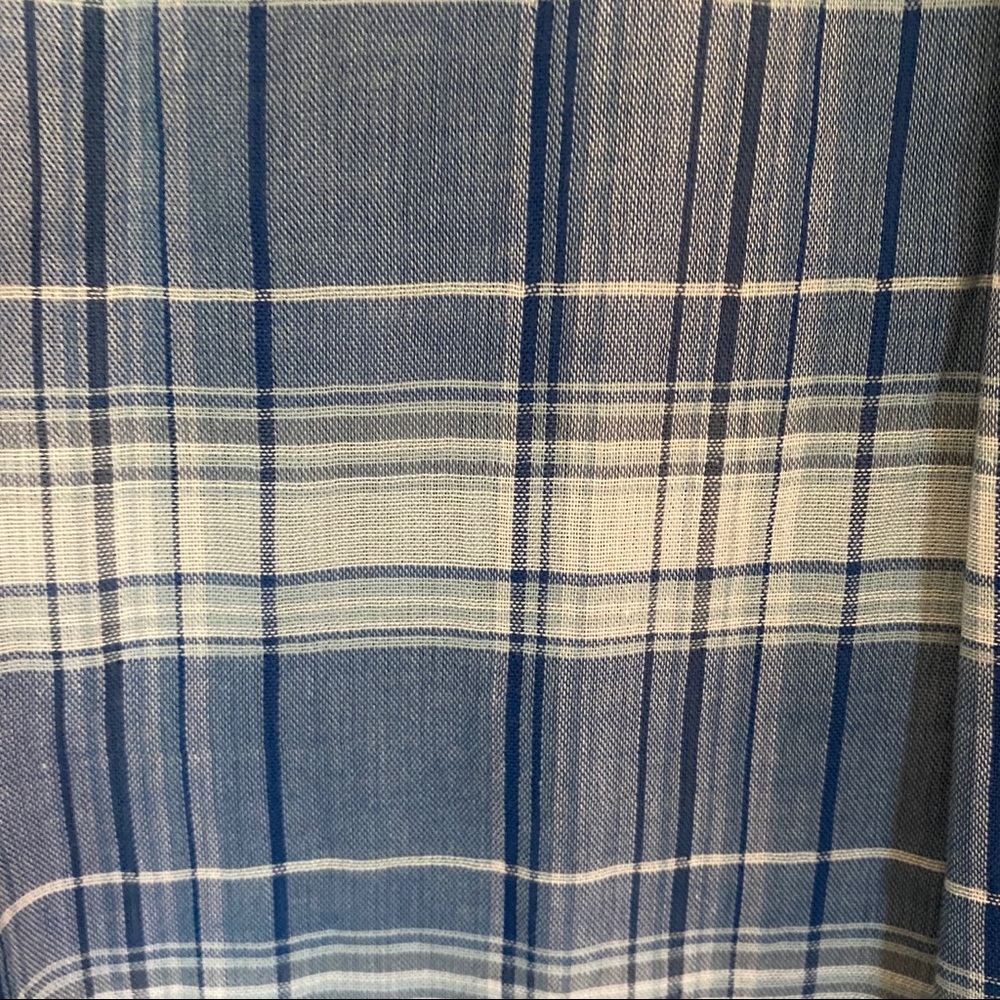 Blue White Plaid Wallin & Bros Button-Down Shirt L - Picture 11 of 11